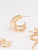 Gold Twisted & Sleek Hoop Earrings 6-Pack sold by lovisa