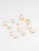Gold Twisted & Sleek Hoop Earrings 6-Pack sold by lovisa