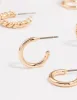 Gold Twisted & Sleek Hoop Earrings 6-Pack sold by lovisa