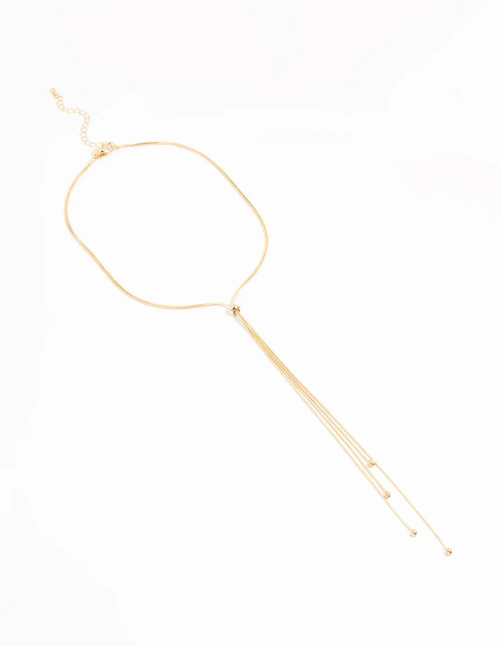 Gold Thin Tassel Y-Necklace sold by lovisa product image thumbnail 4