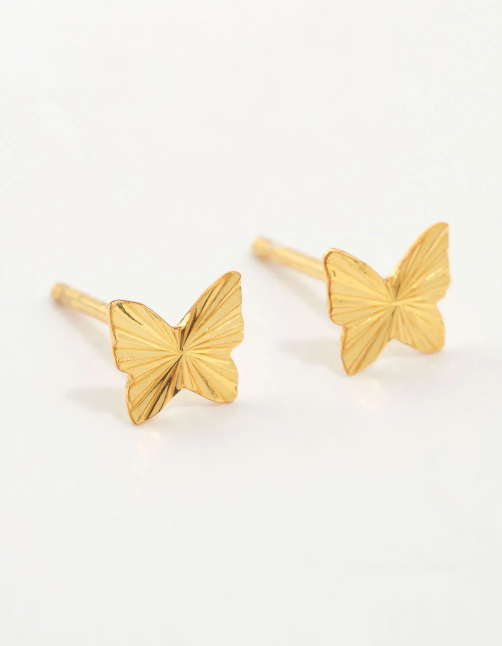 Gold Plated Sterling Silver Butterfly Stud Earrings sold by lovisa