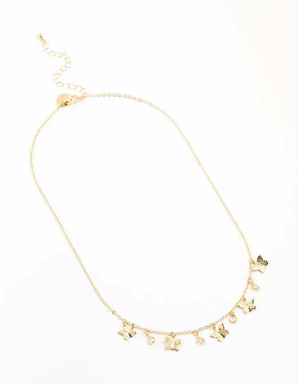 Gold Diamante Butterfly Droplet Necklace sold by lovisa product image thumbnail 2