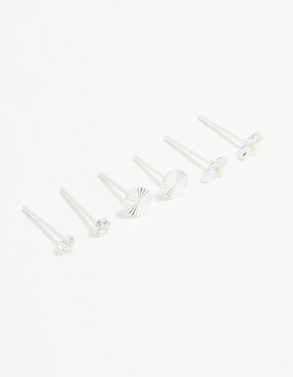 Sterling Silver Cubic Zirconia Stud Earrings 3-Pack sold by lovisa