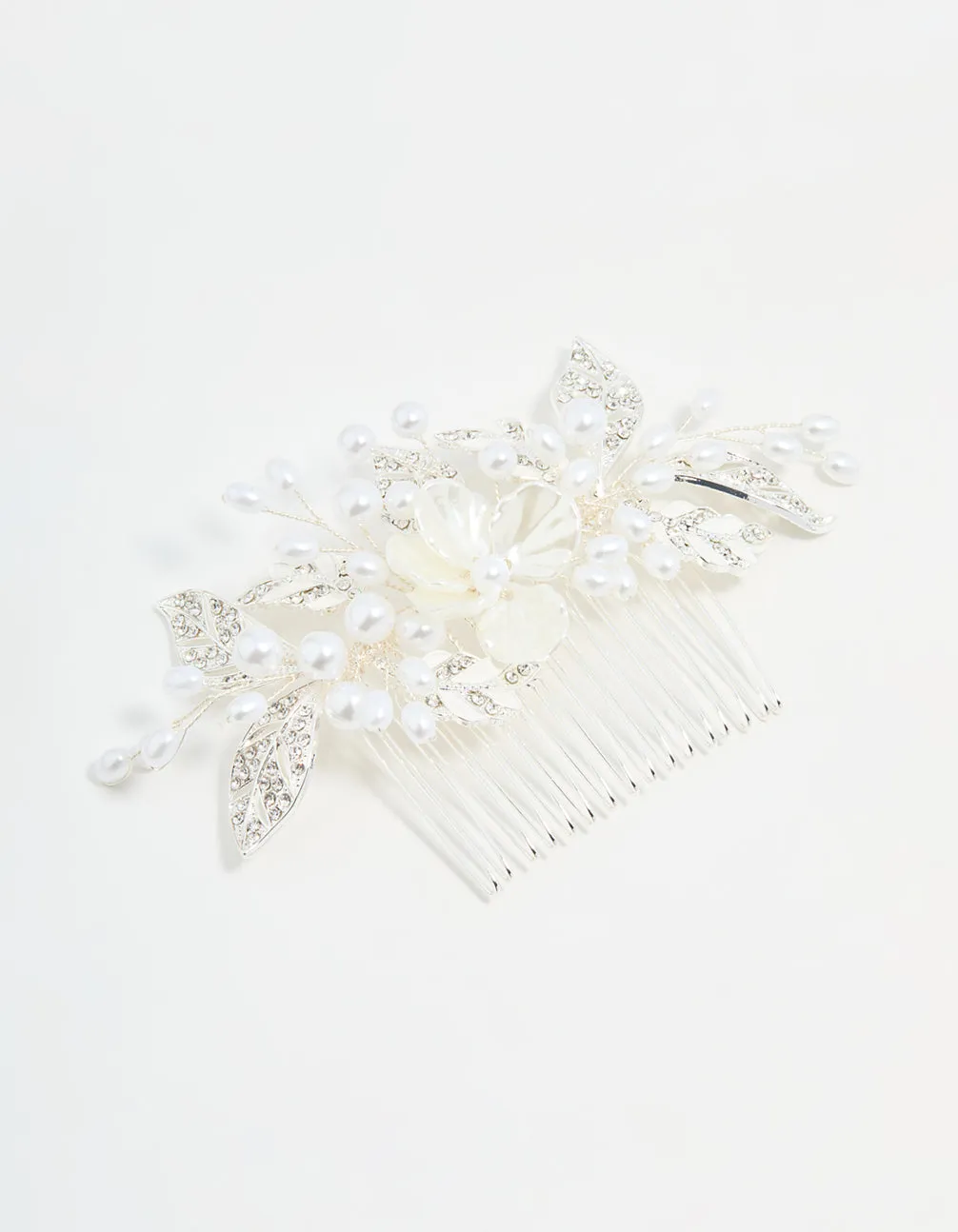Silver Pearl Flower & Vine Hair Comb sold by lovisa