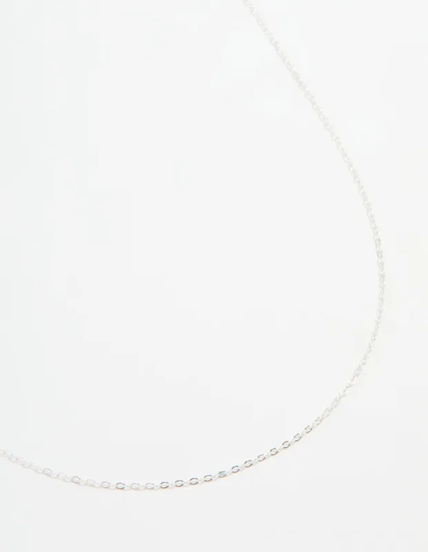 Sterling Silver Adjustable Plain Chain Necklace sold by lovisa