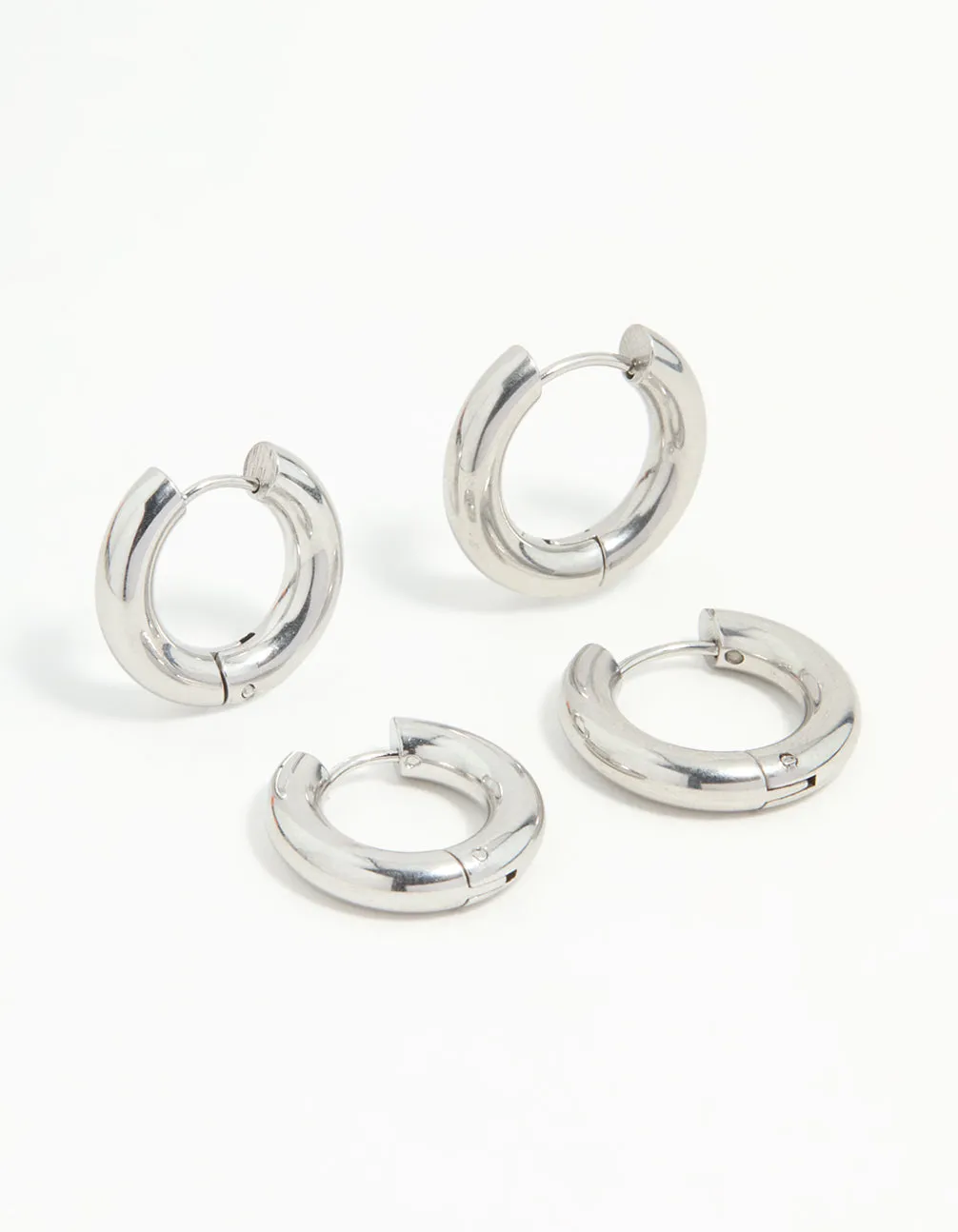 Waterproof Stainless Steel Tube Hoop Earrings 2-Pack sold by lovisa