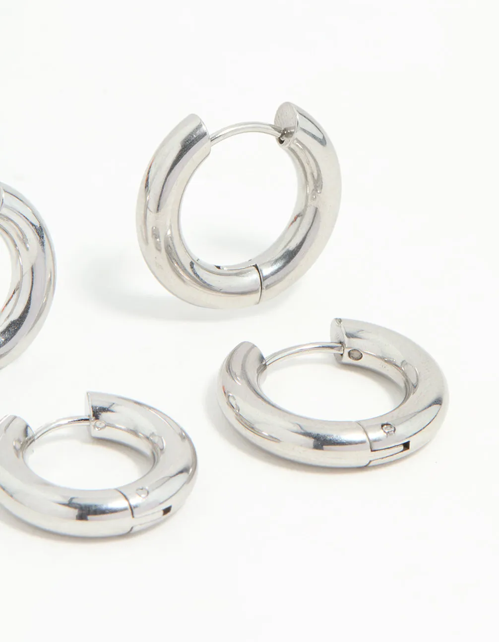 Waterproof Stainless Steel Tube Hoop Earrings 2-Pack sold by lovisa product image thumbnail 3