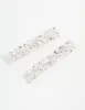 Silver Diamante Mixed Cut Hair Clips 2-Pack sold by lovisa