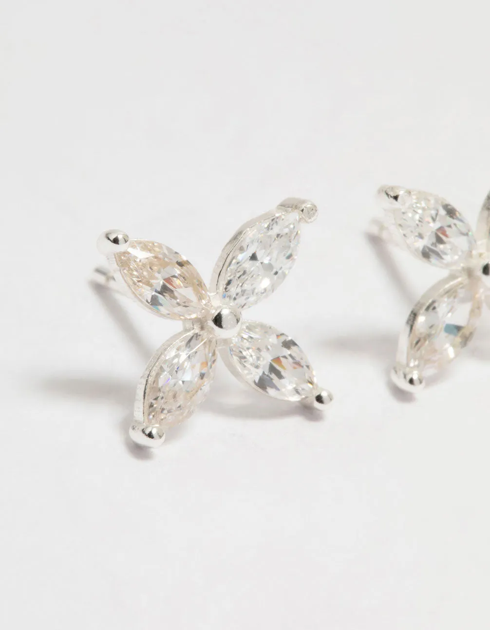 Sterling Silver Cubic Zirconia Flower Stud Earrings sold by lovisa product image thumbnail 2
