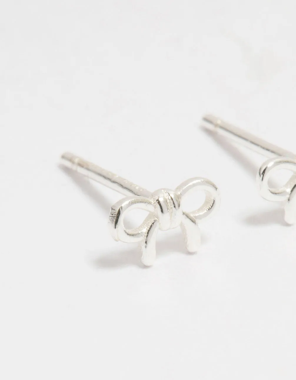 Sterling Silver Mini Clean Bow Stud Earrings sold by lovisa product image thumbnail 2
