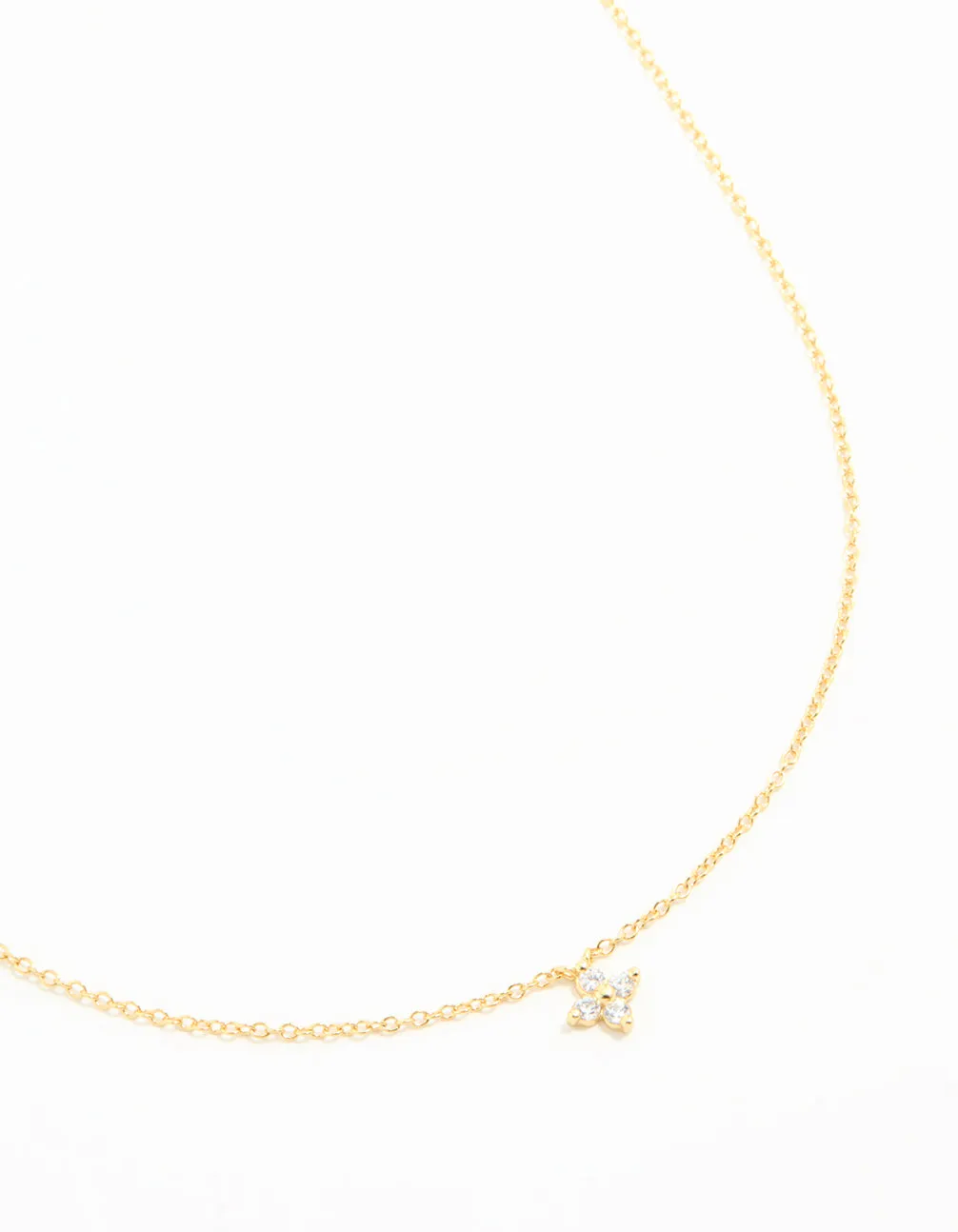 Gold Plated Sterling Silver Cubic Zirconia Flower Necklace sold by lovisa
