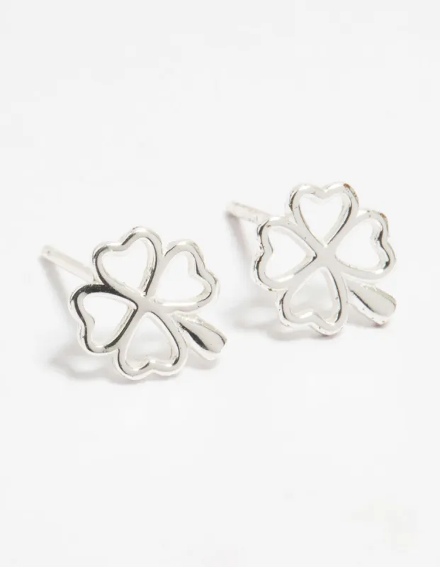 Sterling Silver Lucky Clover Stud Earrings sold by lovisa