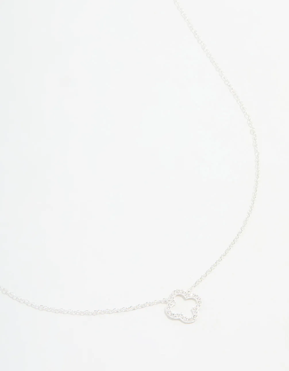 Sterling Silver Cubic Zirconia Flower Pendant Necklace sold by lovisa