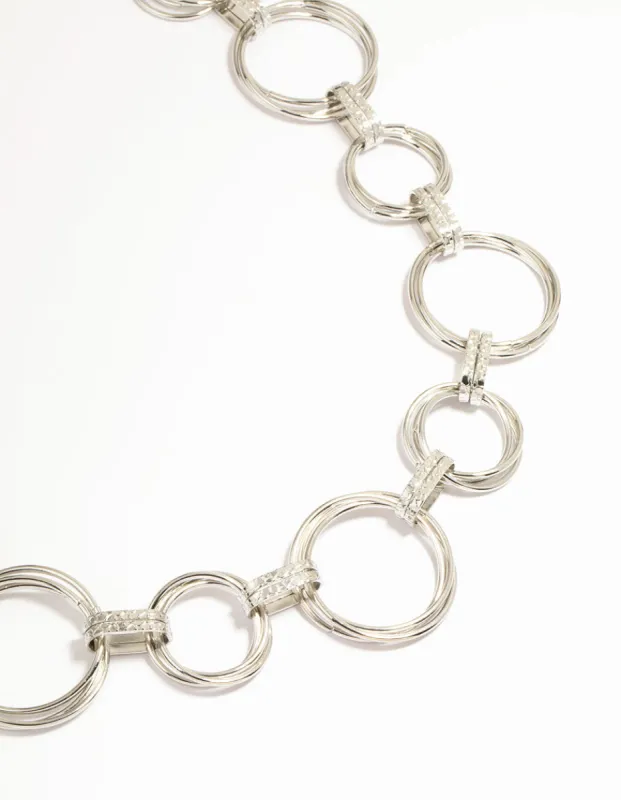Silver Mixed Circle Link Belt sold by lovisa