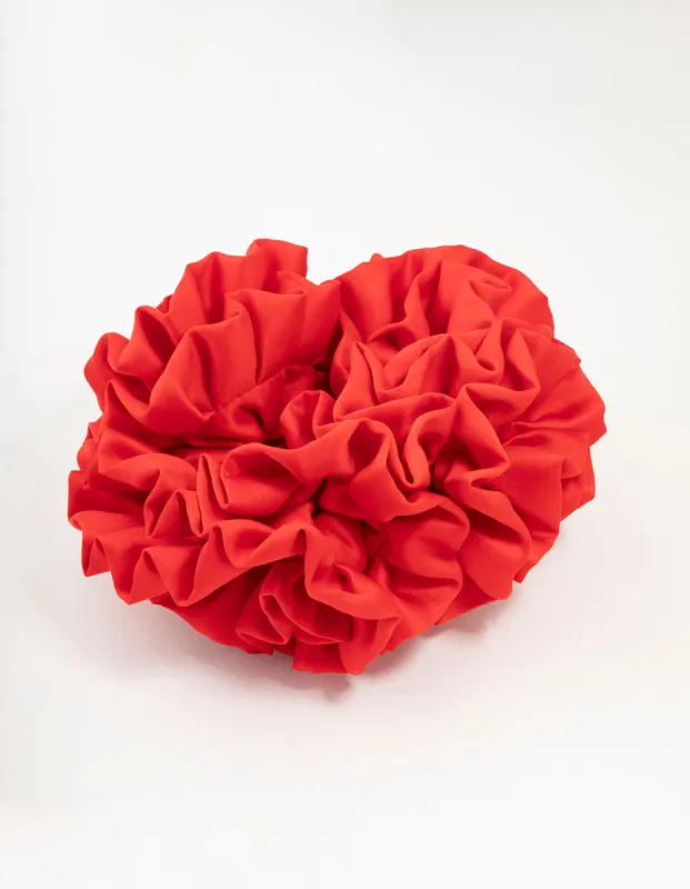 Large Red Ruffle Fabric Scrunchie sold by lovisa