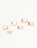Gold Plated Pink Cubic Zirconia Bow Huggie Earrings 3-Pack sold by lovisa