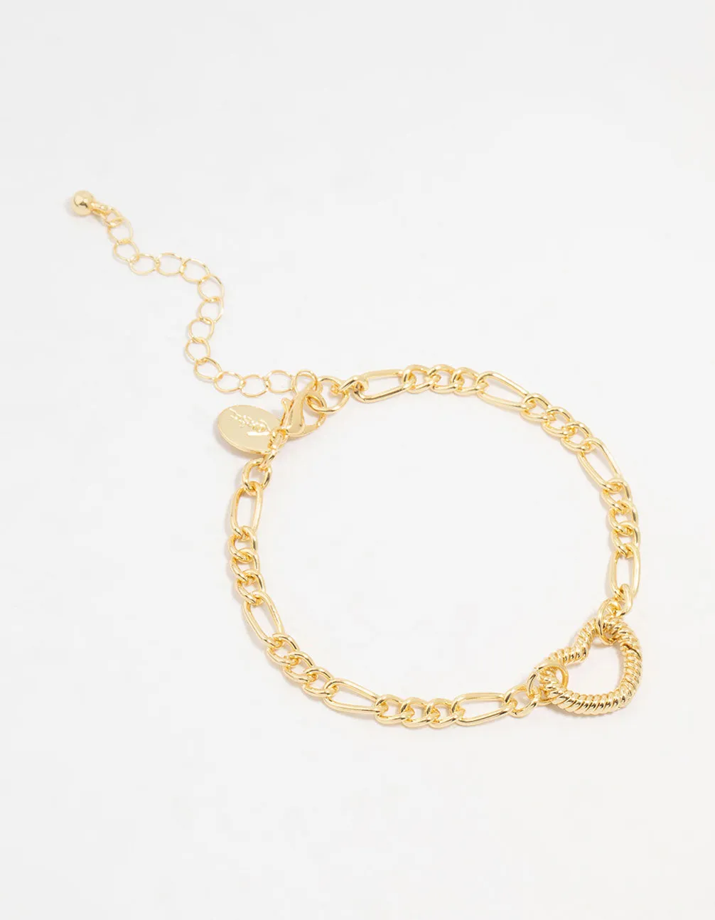 Gold Plated Heart Link Bracelet sold by lovisa
