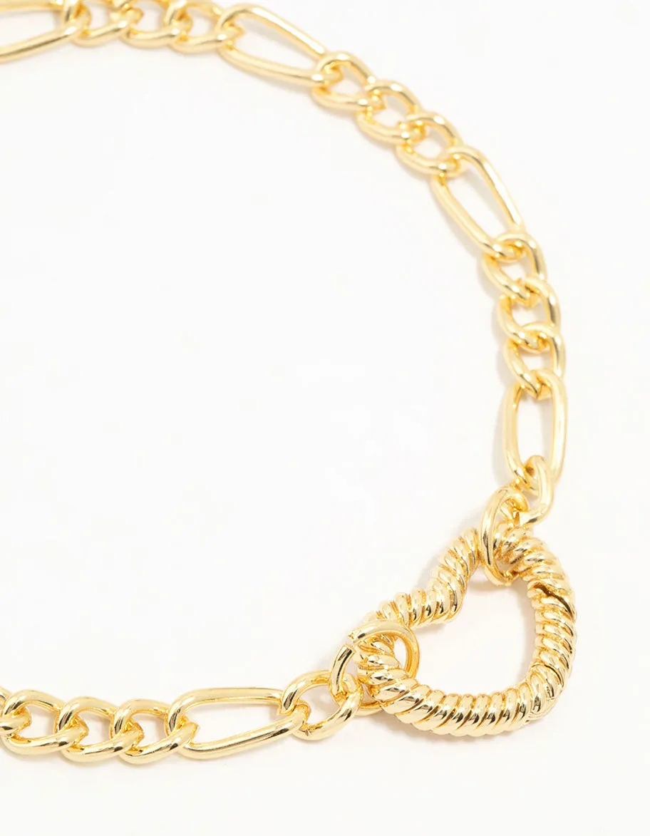 Gold Plated Heart Link Bracelet sold by lovisa product image thumbnail 2