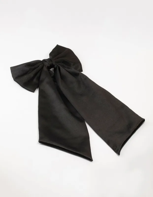 Black Satin Fabric Statement Bow Clip sold by lovisa