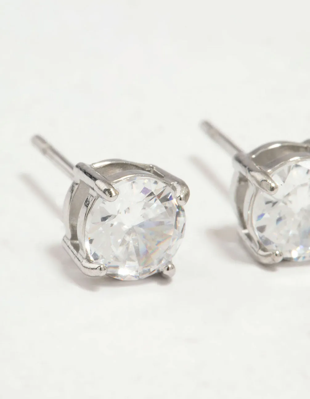 Surgical Steel Round Cubic Zirconia Claw Set Earrings sold by lovisa product image thumbnail 4