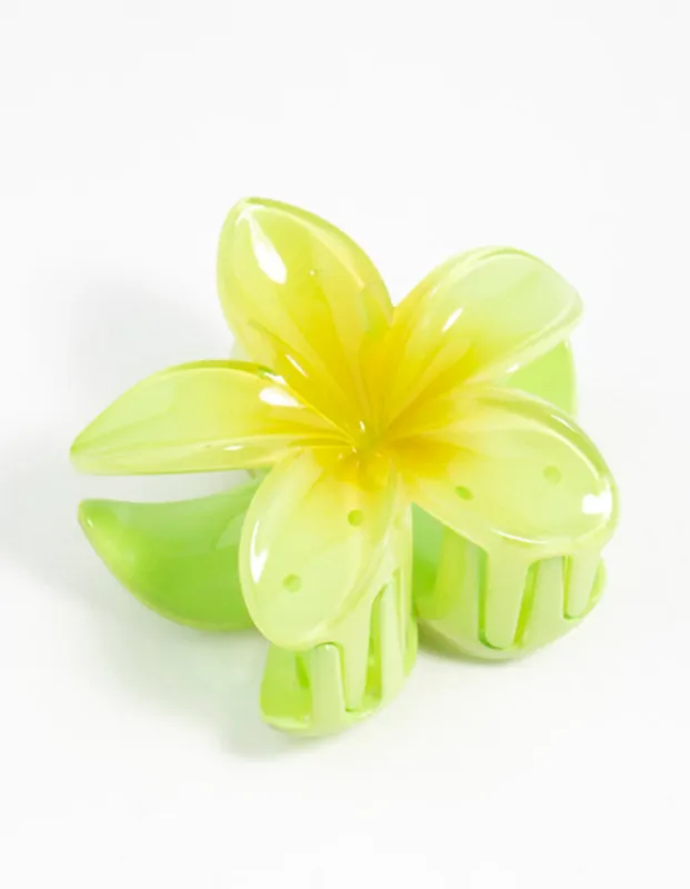 Green Frangipani Hair Claw Clip sold by lovisa