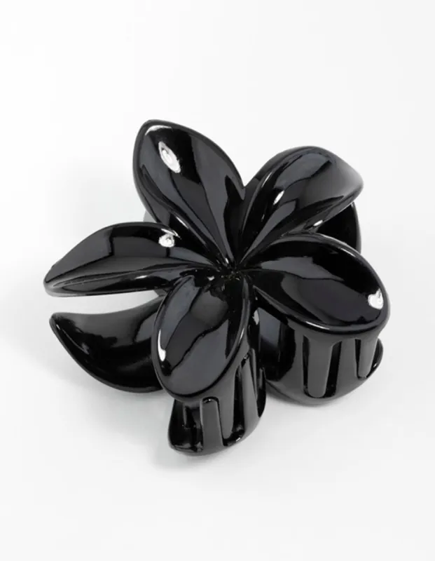 Black Frangipani Hair Claw Clip sold by lovisa