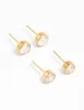 Gold Plated Surgical Steel Cubic Zirconia Bezel Stud Earrings sold by lovisa