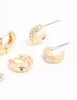 Gold Diamante Stud & Huggie Earrings 3-Pack sold by lovisa