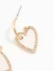 Gold Heart Drop Huggie Earrings sold by lovisa