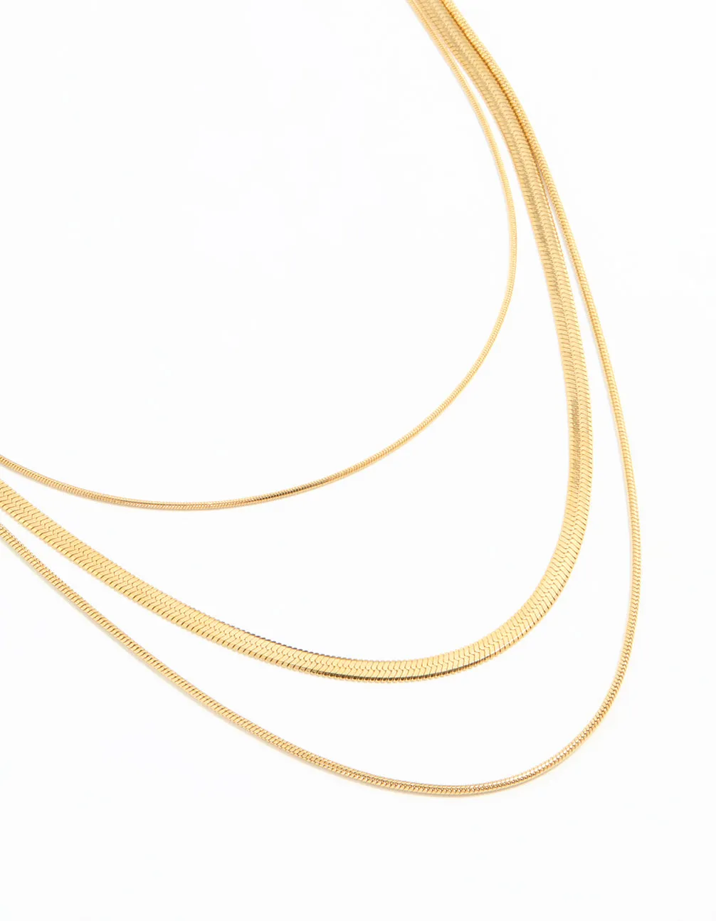 Waterproof Gold Plated Stainless Steel Chain Layered Necklace sold by lovisa