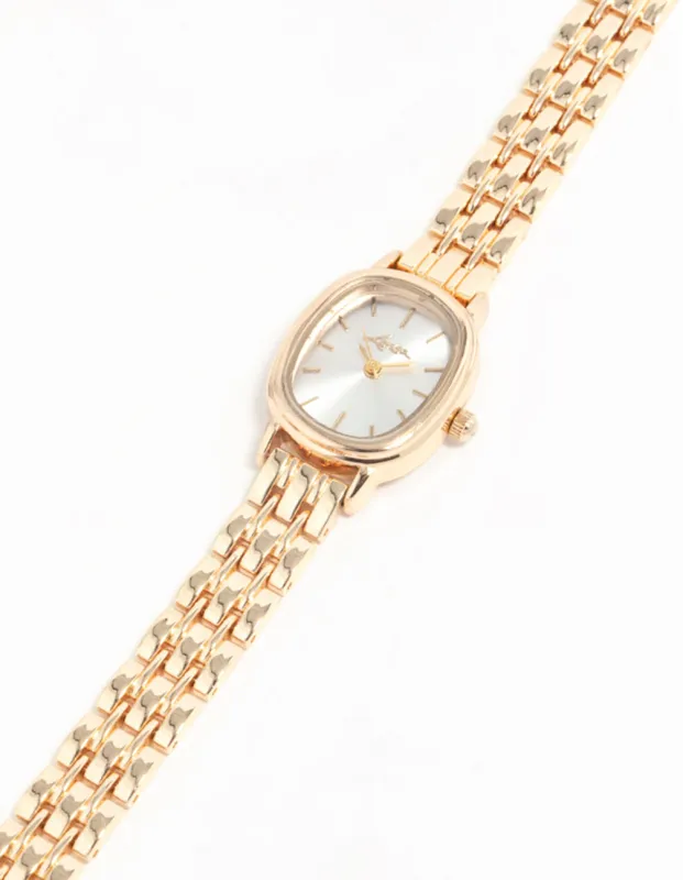 Gold Small Oval Watch sold by lovisa