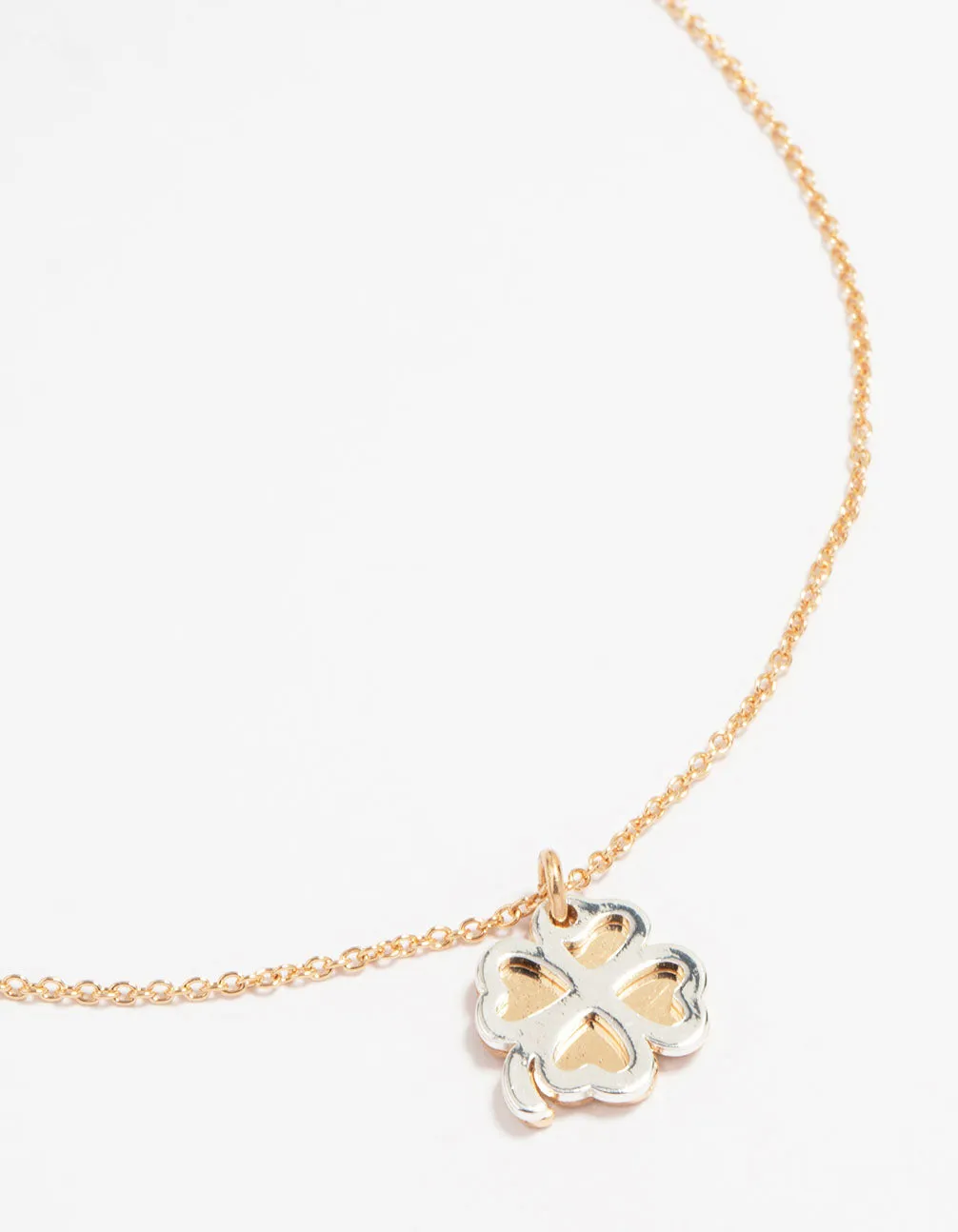 Gold Double Clover Pendant Necklace sold by lovisa