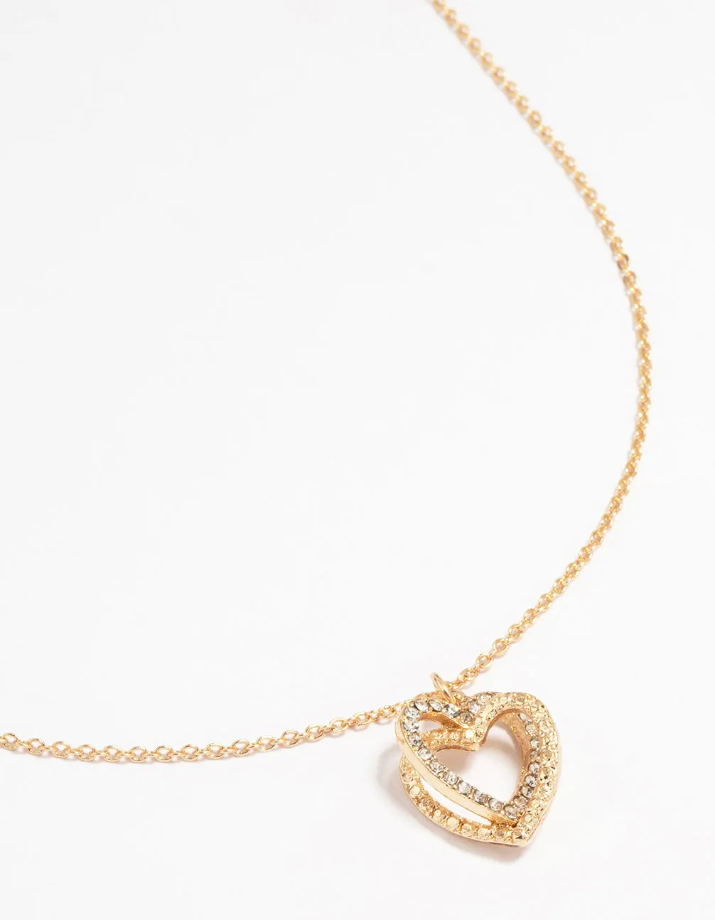 Gold Twisted Heart Pendant Necklace sold by lovisa