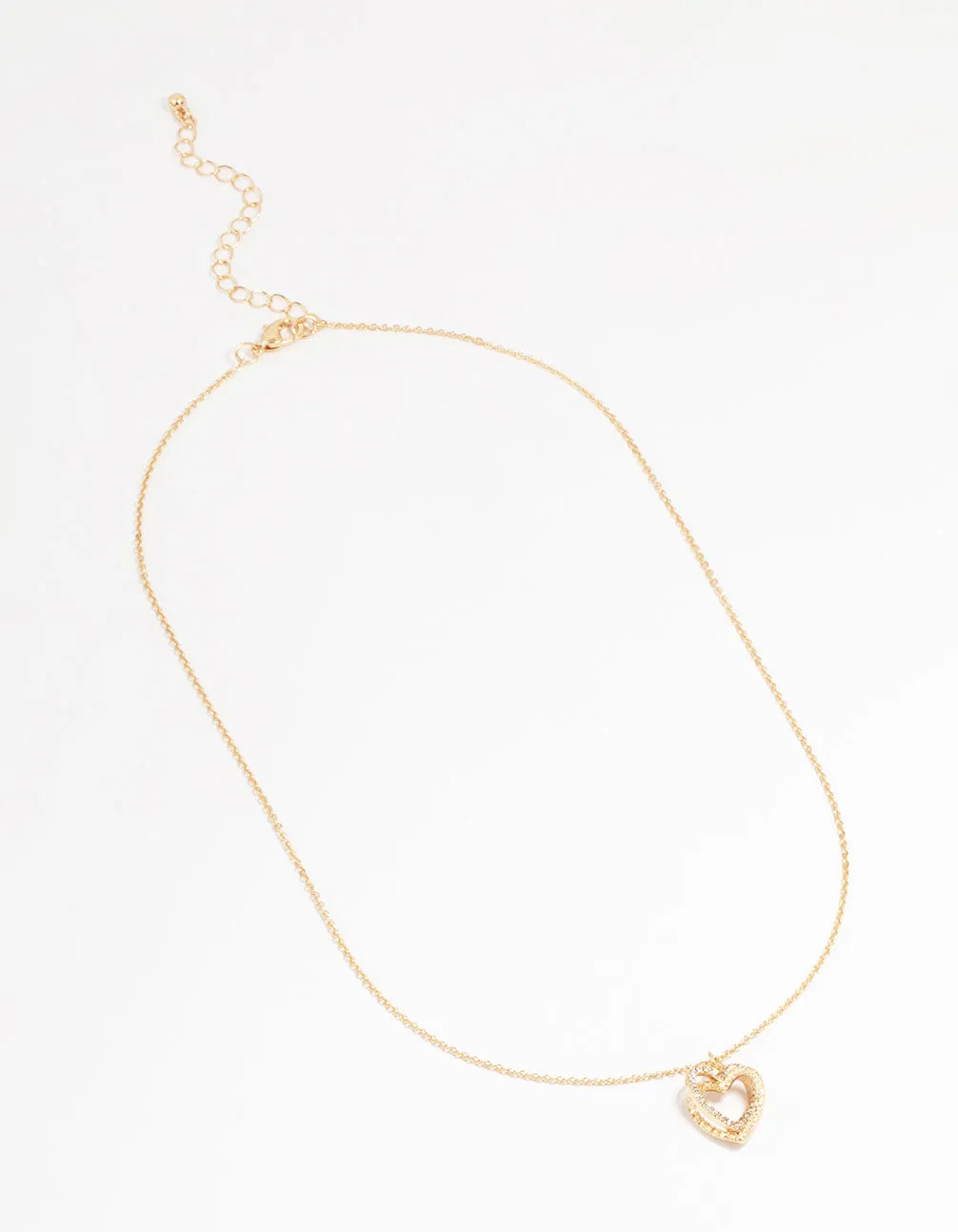 Gold Twisted Heart Pendant Necklace sold by lovisa product image thumbnail 2