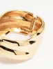 Gold Asymmetrical Ribbed Wrist Cuff sold by lovisa