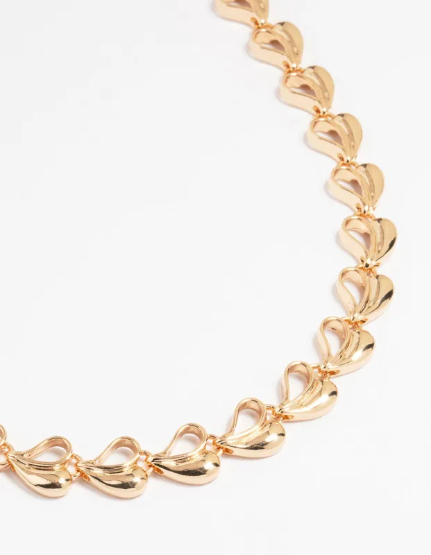 Gold Half-Filled Heart Chain Necklace sold by lovisa
