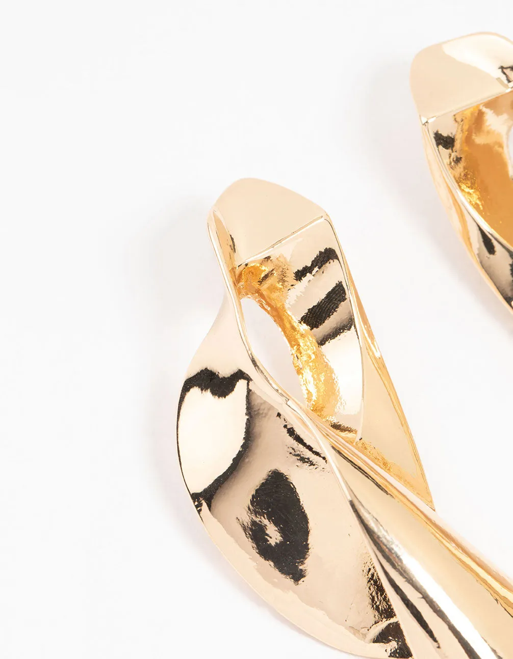 Gold Futuristic Twist Drop Earrings sold by lovisa product image thumbnail 2