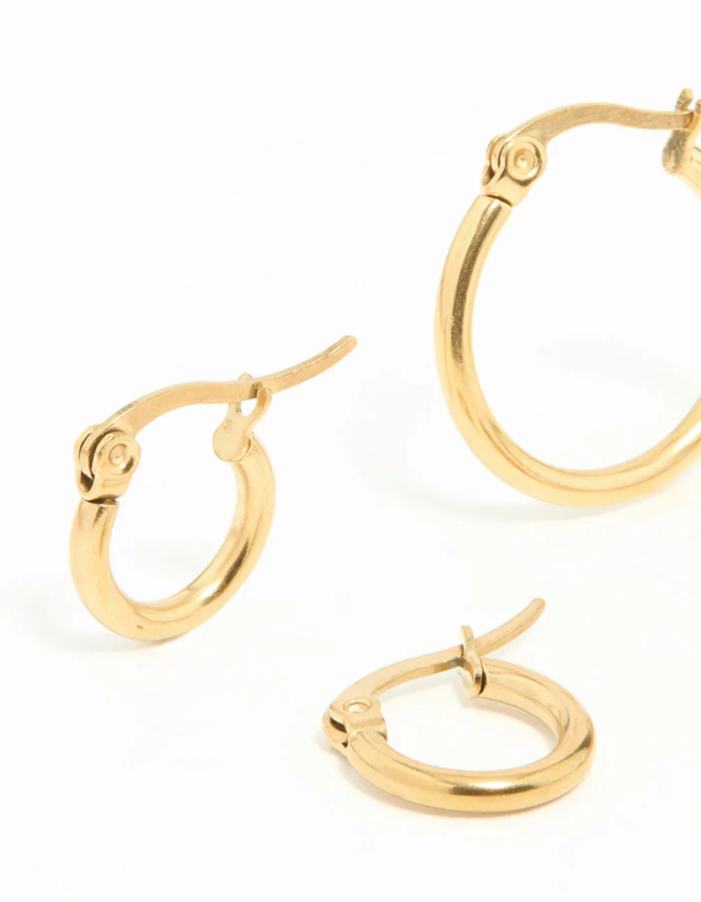 Gold Plated Surgical Steel Clasp Hoop Earrings 2-Pack sold by lovisa product image thumbnail 2