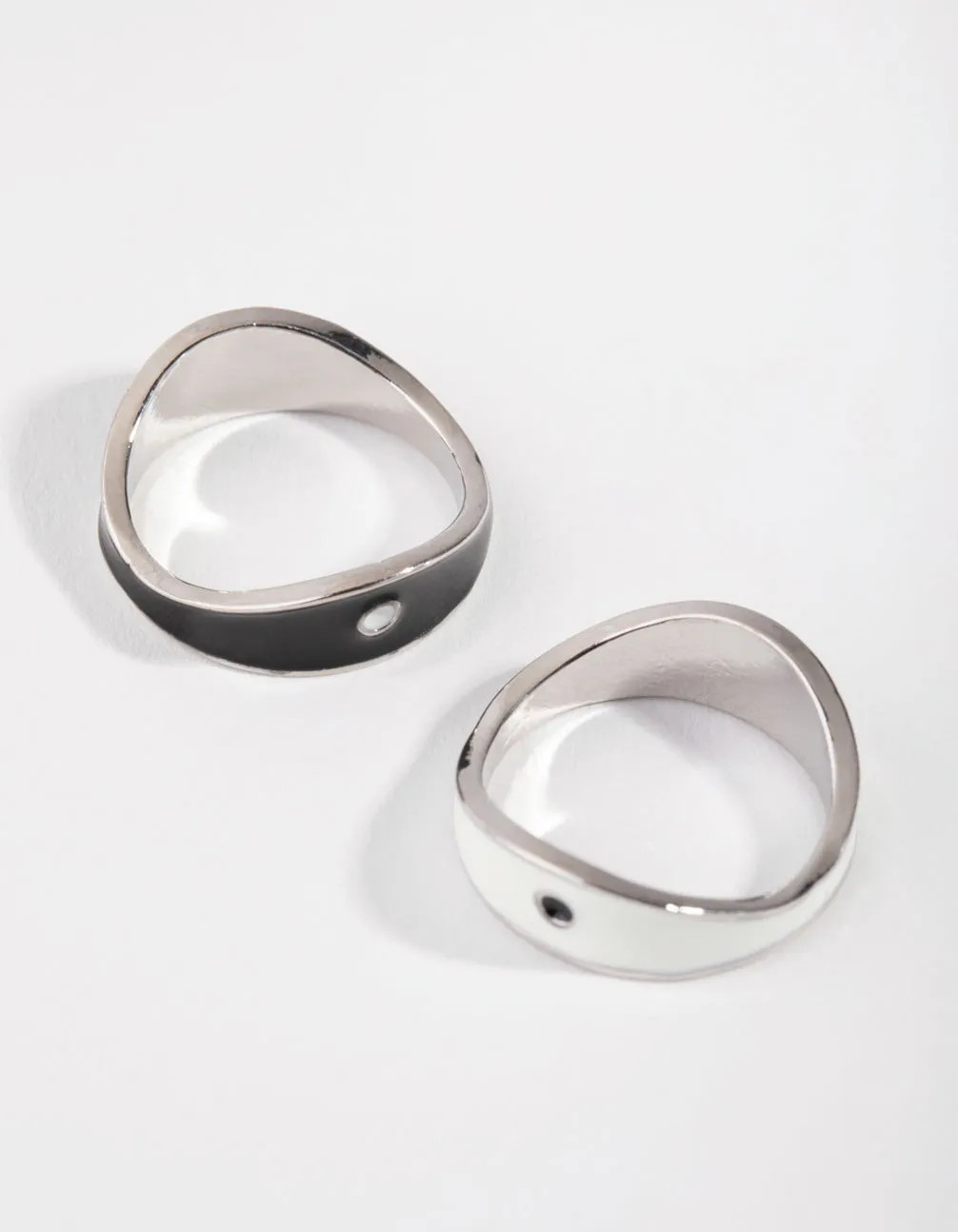 Silver Yin & Yang BFF Band Pack Rings sold by lovisa