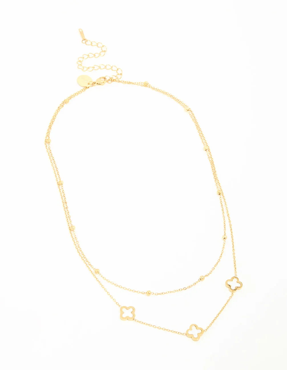 Waterproof Gold Plated Stainless Steel Flower Layered Necklace sold by lovisa product image thumbnail 2