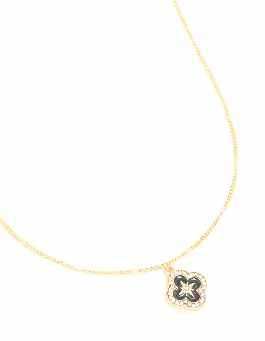 Waterproof Gold Plated Stainless Steel Flower Enamel Pendant Necklace sold by lovisa