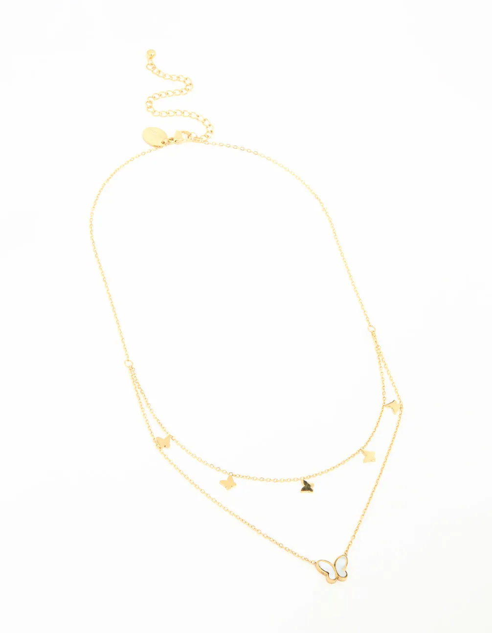 Waterproof Gold Plated Stainless Steel Butterfly Layered Necklace sold by lovisa product image thumbnail 2