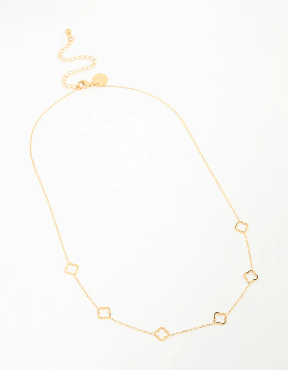 Waterproof Gold Plated Stainless Steel Hollow Flower Pendant Necklace sold by lovisa product image thumbnail 2