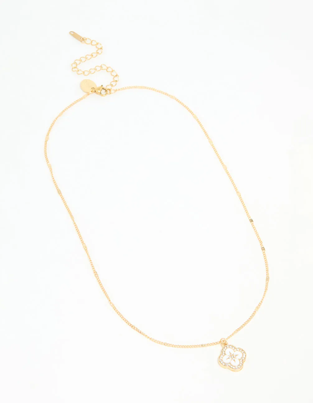 Waterproof Gold Plated Stainless Steel Flower Enamel Pendant Necklace sold by lovisa product image thumbnail 2