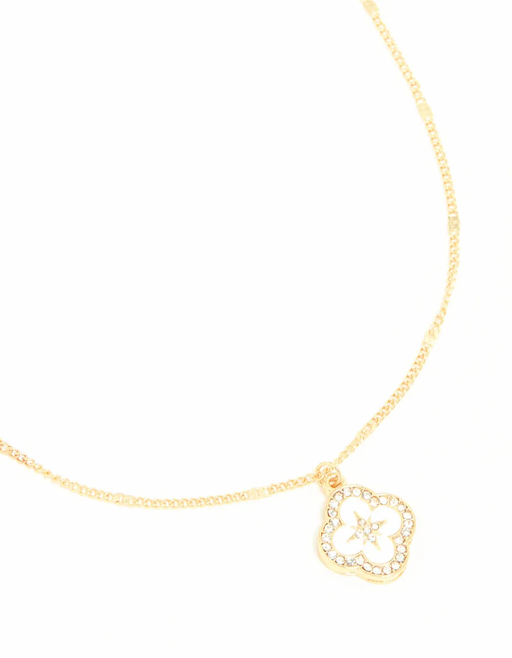 Waterproof Gold Plated Stainless Steel Flower Enamel Pendant Necklace sold by lovisa