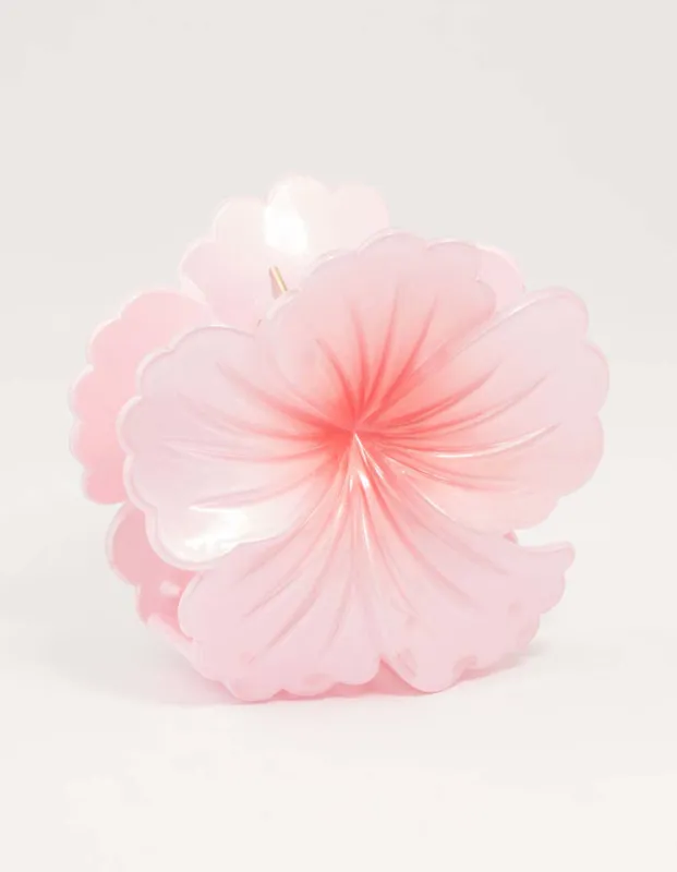 Pink Ombre Hibiscus Claw Clip sold by lovisa