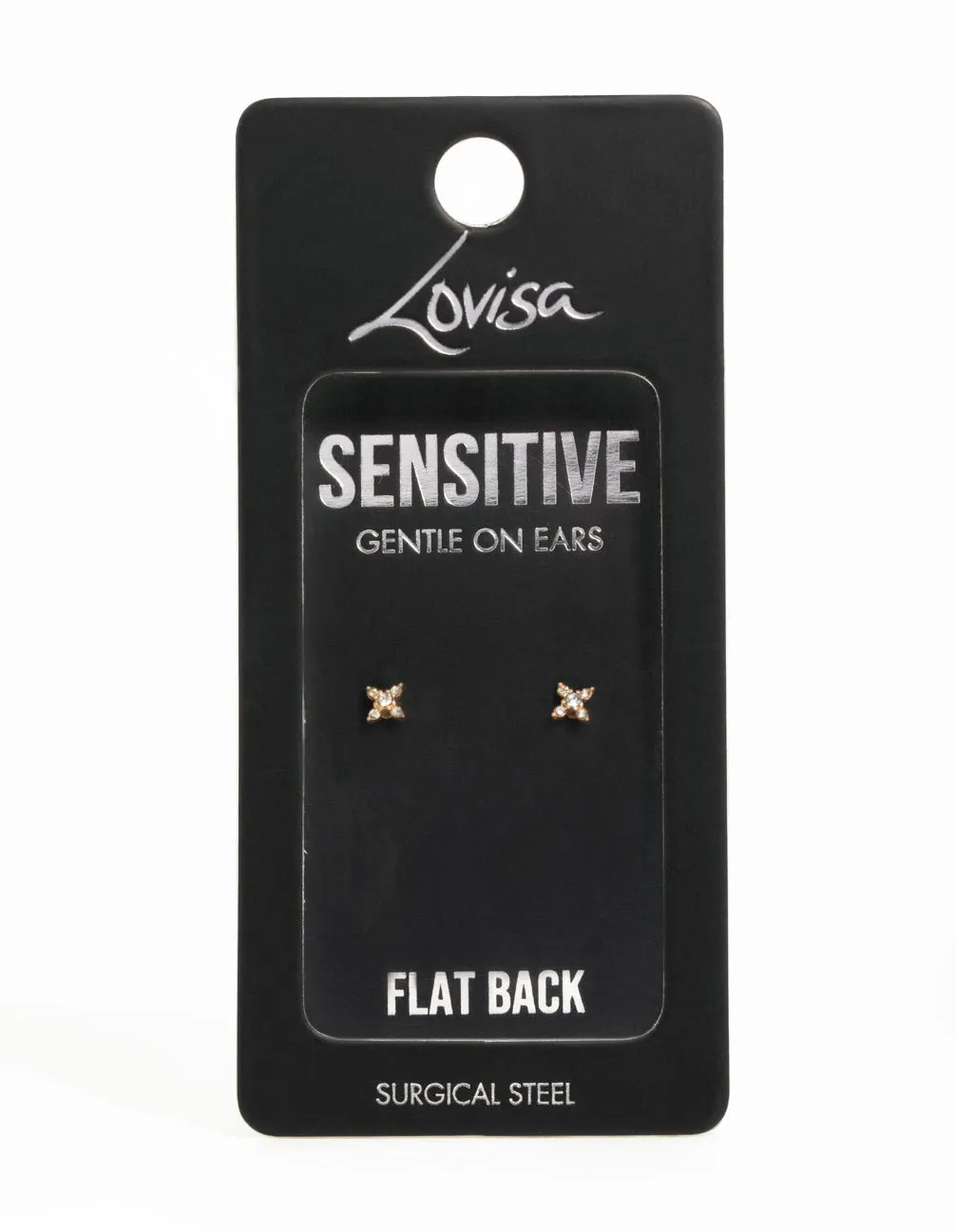 Gold Plated Surgical Steel Diamante Clover Flat Back Earrings sold by lovisa product image thumbnail 5