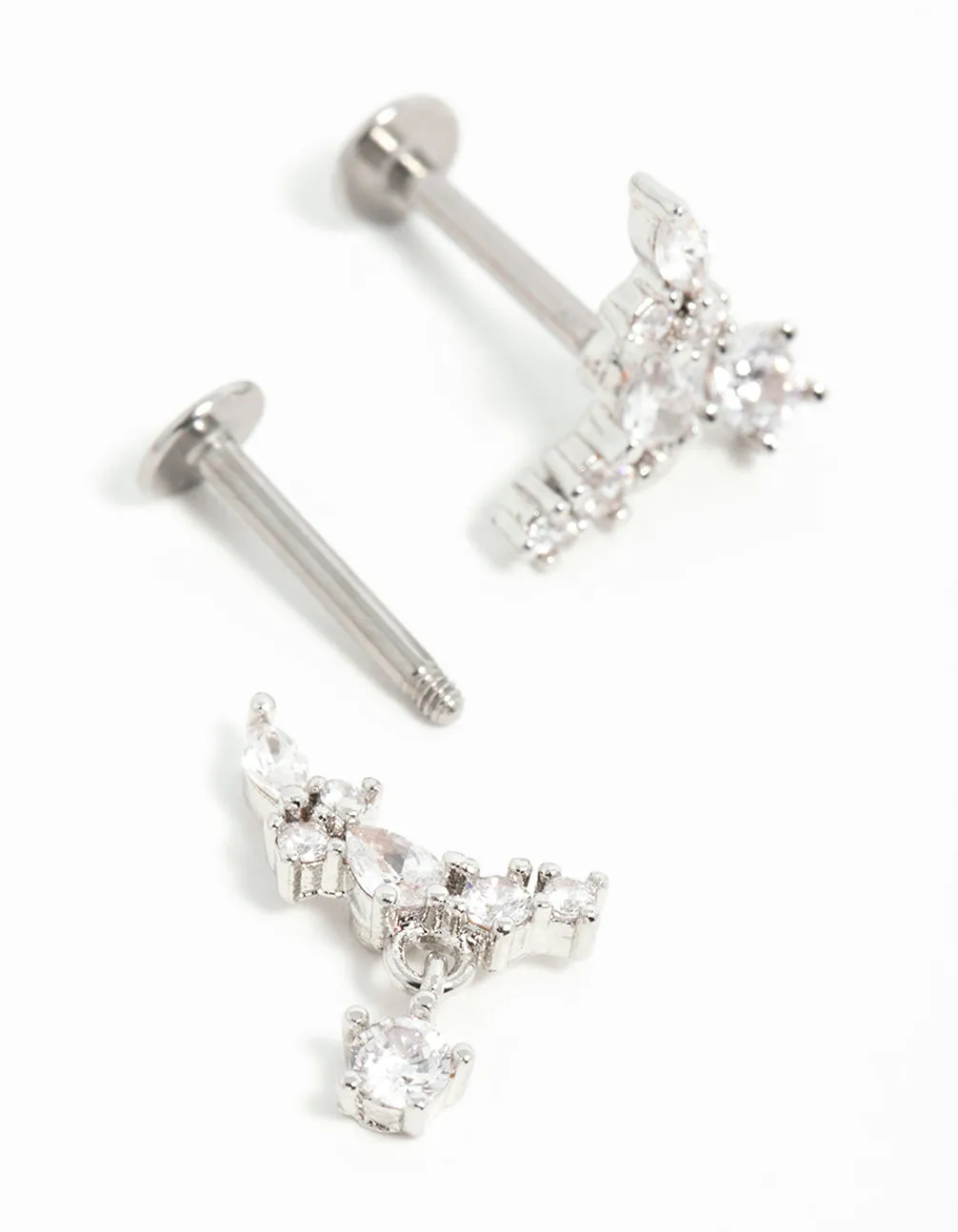 Surgical Steel Cubic Zirconia Marquise Flat Back Earrings sold by lovisa product image thumbnail 4