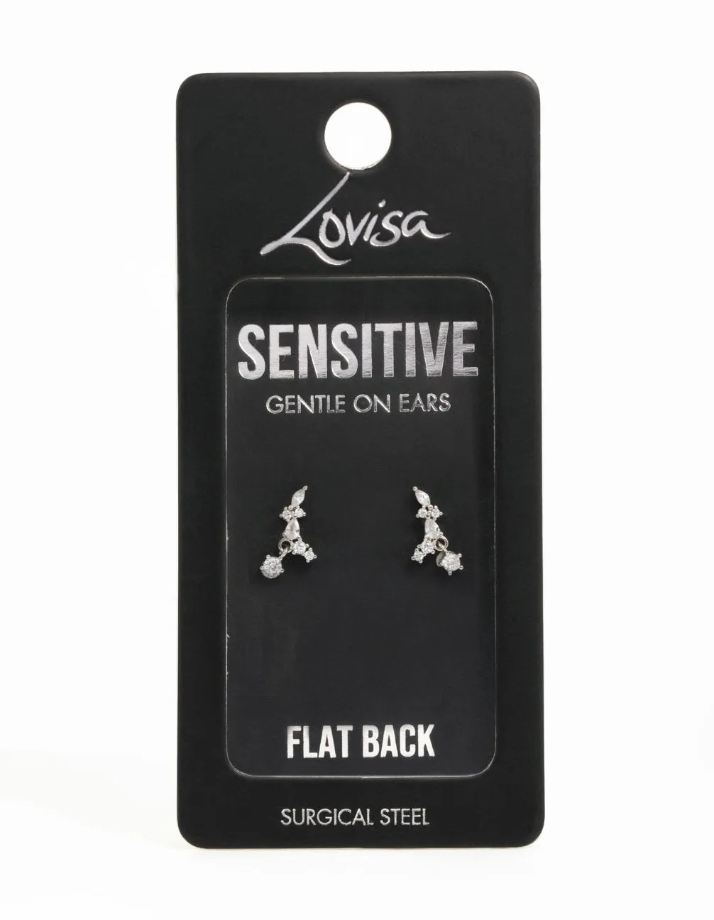 Surgical Steel Cubic Zirconia Marquise Flat Back Earrings sold by lovisa product image thumbnail 5