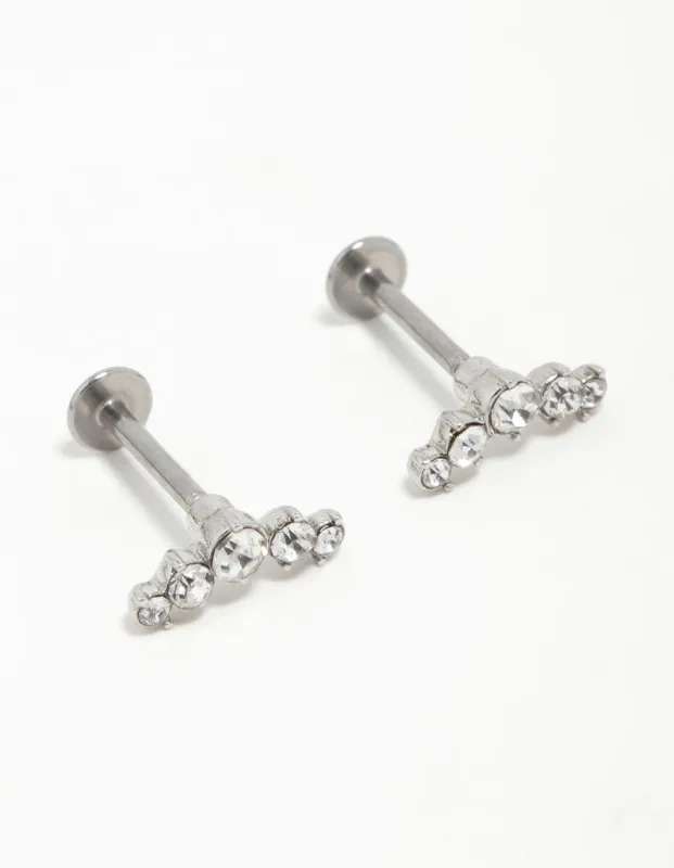 Surgical Steel Diamante Crawler Flat Back Earrings sold by lovisa